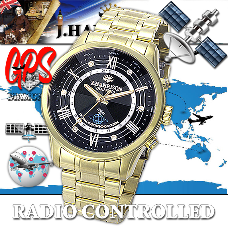 JH-1881GG・6石天然ダイヤモンド付きGPS電波腕時計